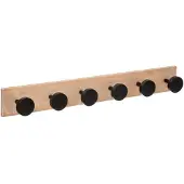 Decoratie Patère bois 6 têtes noir