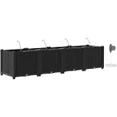 vidaXL Pots de jardin Noir 160 x 40 x 37.5 cm Acier