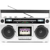 BigBen Interactive Blaster Portable Retro Cassette Player Fm Radio 15w Music Power Bluetooth Ac Power Portable Radio Clair