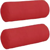 vidaXL Coussins D'accent 2 Pcs Rouge Ø 15 X 40 Cm Tissu