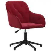 vidaXL Chaise de bureau pivotante vin rouge velours