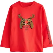 Next T-Shirt 'Christmas' caramel / vert / rouge / noir