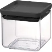 Brabantia 122309 jar Square Plastic Black, Transparent
