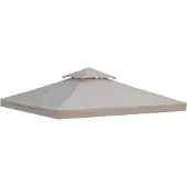 Outsunny Toit de Remplacement pour pavillon de Jardin Toile de Rechange pour pavillon tonnelle Tente 3 x 3 m Beige