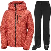 Helly Hansen Powderqueen/Legendary Skiset, Damen, gris clair/noir