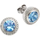Celesta Boucles d'oreilles bleu / gris argenté