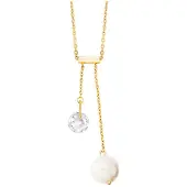 Julie Julsen Chaîne or / transparent / blanc perle
