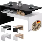 Casaria Table basse Sacramento blanc/anthracite 95x55x50cm