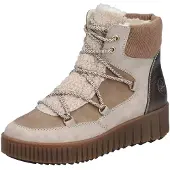 Rieker Damen Schnürstiefel Stiefelette doublé beige marron 41