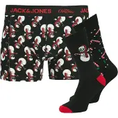 Jack & Jones Boxers 'JACSNOW SKULLS' vert / rouge foncé / noir / blanc