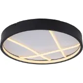 JUST LIGHT Plafonnier LED 14091-18, 33 W, 3000 K, 4250 lm, blanc chaud, IP20, noir
