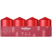Bolsius 4 bougies cylindriques 60 x 40, rouges (4x)