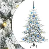 vidaXL Sapin de Noël artificiel pliable Blanc 150 cm PVC et acier