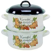 Kruger Karl Krüger Casserole à induction Pommes de terre à la vapeur Décor émail KR20K