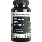 Natural Elements Comprimés de vitamine D3 2000 UI - 365 comprimés (pour 12 mois)