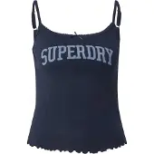 Superdry Femme Caraco en Pointelle à Motif Athletic Essentials Bleu Marine Taille: 34-36
