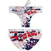 Turbo Crown Letters Swimming Brief Jaune,Blanc 5XL Homme