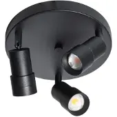 Eth Spot monté en surface 3x LED Liam Noir - rond