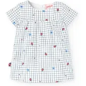 Boboli Poplin Check Short Sleeve Dress Blanc 18 Months Fille