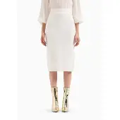 Armani Exchange pour femme. 8NYN9AYMH6Z1130 Jupe midi blanche (XL), Casuel, Viscose