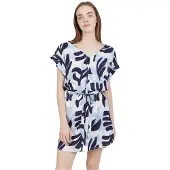 Fundango Palmetta Short Sleeve Short Dress Bleu XL Femme