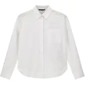 Armani Exchange pour femme. XW001423AF16624U0002 Chemise Oxford courte en coton blanc (S), Casuel, Classique, Manche longue
