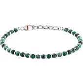 Sector Basic Green Stones 19+3 Cm Bracelet Argenté Homme