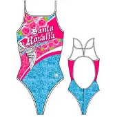 Turbo Santa Rosalia Swimsuit Bleu,Rose 5-6 Years Fille