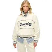 Superdry Country Club Loose Half Zip Sweatshirt Beige M Femme