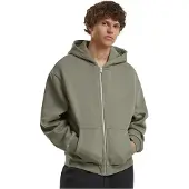Build Your Brand Fluffy Full Zip Sweatshirt Vert 5XL Homme