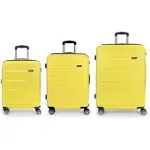 Gabol Future Plus Spinner Expandable 217l Trolley Bag 3 Units Jaune