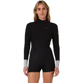 Ocean & Earth Boyleg 2 Mm Woman Long Sleeve Back Zip Shorty Noir 10 Femme