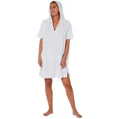 Ocean & Earth V Neck Hooded Poncho Blanc L-XL