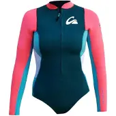 Kynay Ultra Stretchy Surfing 2 Mm Woman Long Sleeve Back Zip Shorty Bleu S Femme