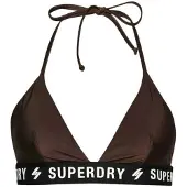 Superdry Code Triangle Elastic Bikini Top Marron 2XS Femme