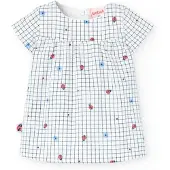 Boboli Poplin Check Short Sleeve Dress Blanc 1 Months Fille