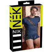 NEK - haut homme résille lacets noirs - bleu - M
