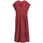 Tom Tailor Solid Volants Sleeveless Dress Rouge 40 Femme