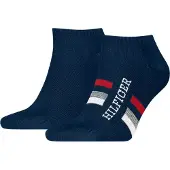 Tommy Hilfiger Socquettes - 2 Pack - Marine av. Rouge - - 39/42 - Chaussettes