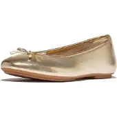 FitFlop Delicato Bow Soft Metallic Ballet Pumps Doré EU 36 Femme