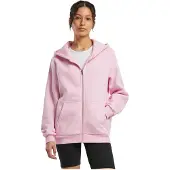 Build Your Brand Fluffy Full Zip Sweatshirt Rose L Femme