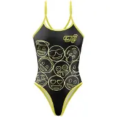 Otso Emoji Neon Faces Swimsuit Noir M Femme