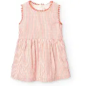 Boboli Poplin Striped Sleeveless Dress Rose 6 Months Fille