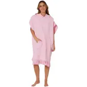 Ocean & Earth Waffle Hooded Poncho Rose