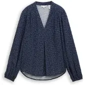 Tom Tailor Chemisier bleu foncé / blanc cassé