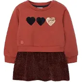 Boboli Fleece Combined Long Sleeve Dress Rouge 4 Years Fille