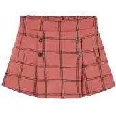 Boboli Knit Check Skirt Orange 5 Years Fille