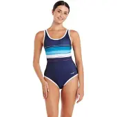 Zoggs Binding Scoopback Swimsuit Bleu 32 Femme