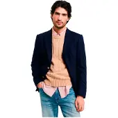 Gant pour homme. 8050213 Pull à col rond en laine de mouton marron, tricoté avec des huit (3XL), Casuel
