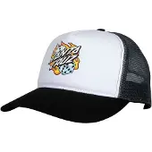 Santa Cruz Flaming Dice Dot Meshback Cap Blanc